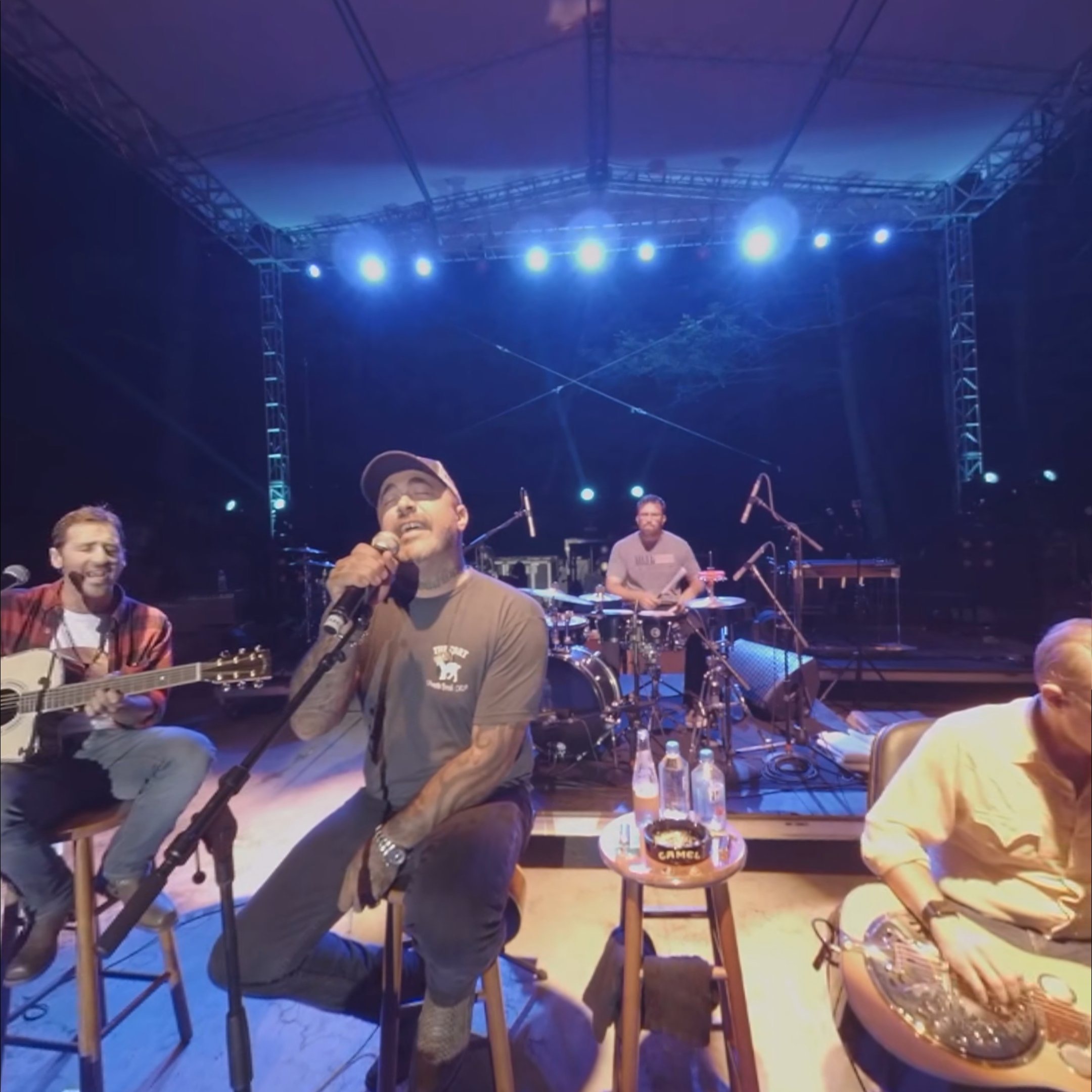 My initial view of Aaron Lewis performing Crawling on stage with Sully Erna of Godsmack & Friends