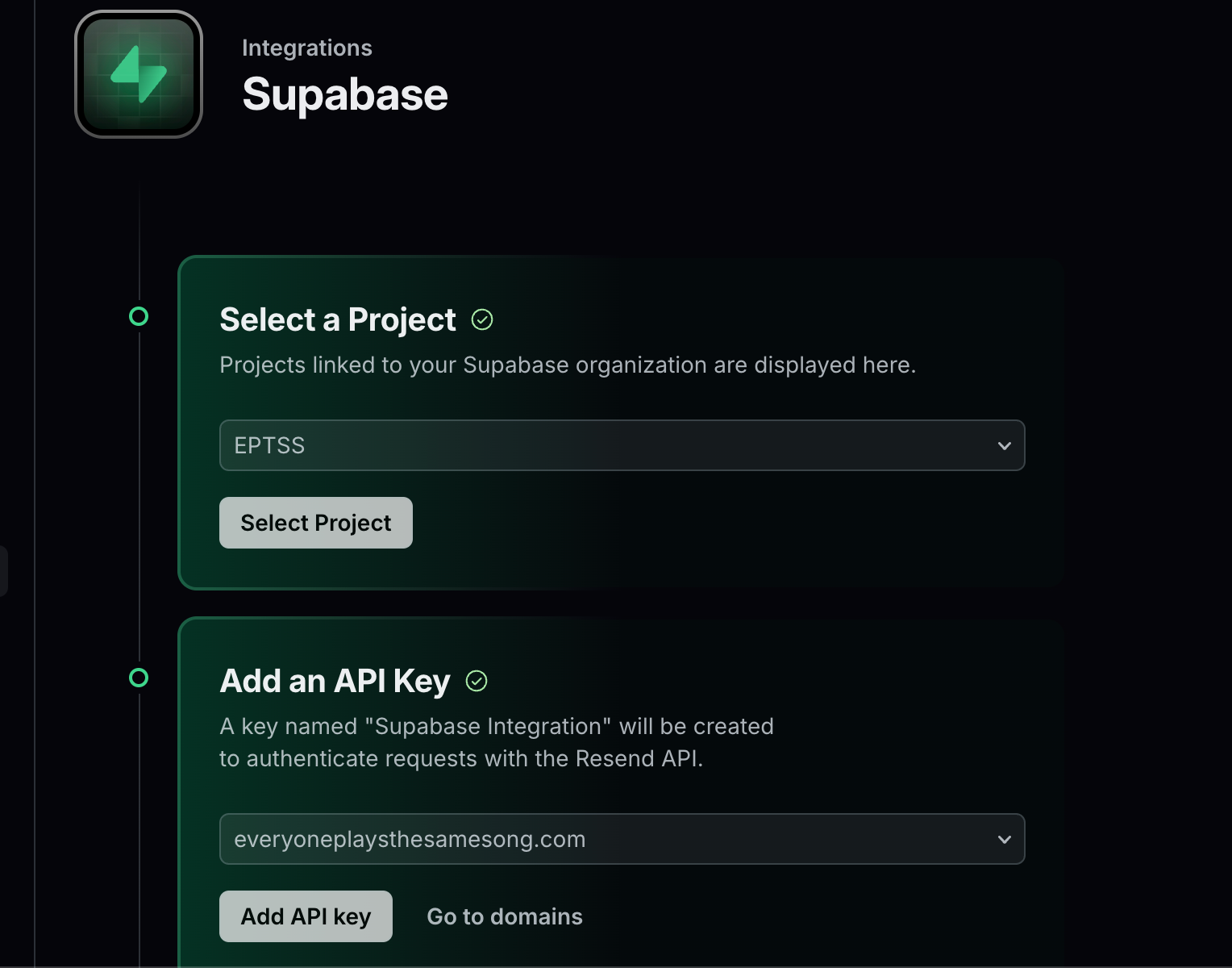 setting up the Supabase Resend integration