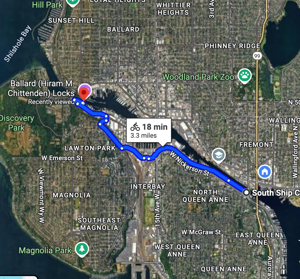 Ship Canal to Ballard Locks