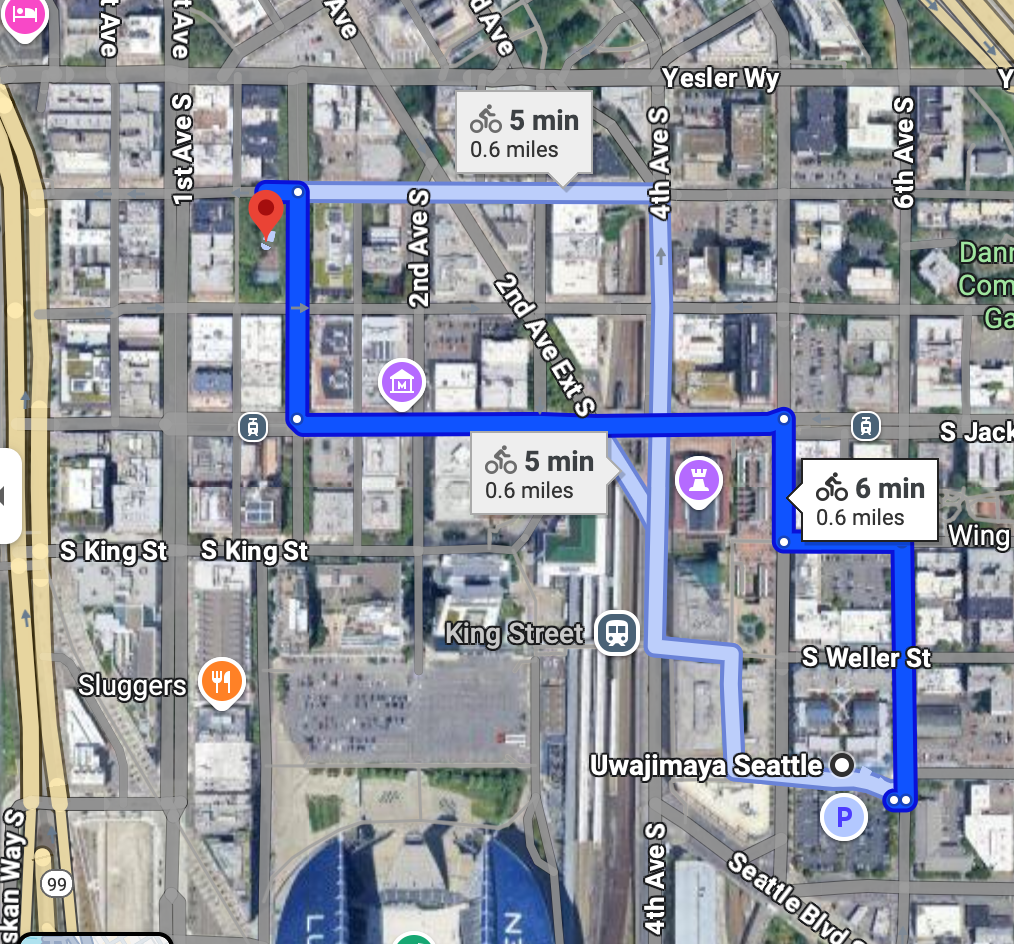 uwajimaya to occidental square
