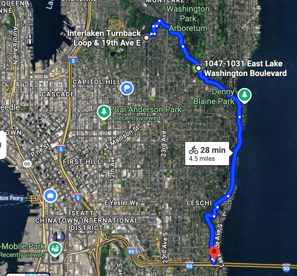 Lake Washington Blvd route